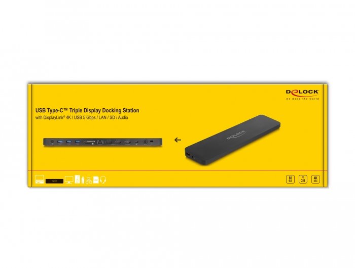 EAN 4043619880508 - DeLOCK 88050 base para portátil y replicador de puertos PCIe Negro imagen 4