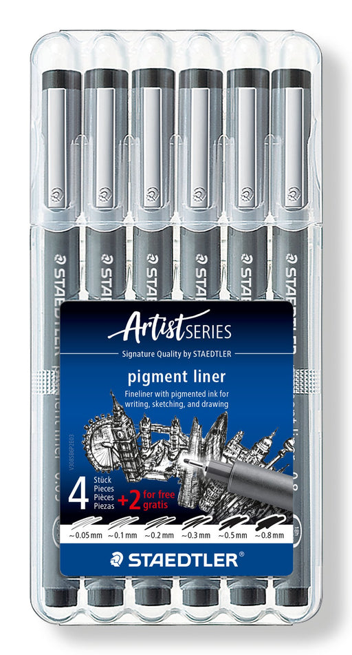 EAN 4007817308356 - Staedtler 308 SB6P rotulador de punta fina Negro 6 pieza(s) imagen 1