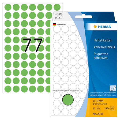 EAN 4008705022354 - HERMA 2235 etiqueta autoadhesiva Círculo Verde 2464 pieza(s) imagen 1