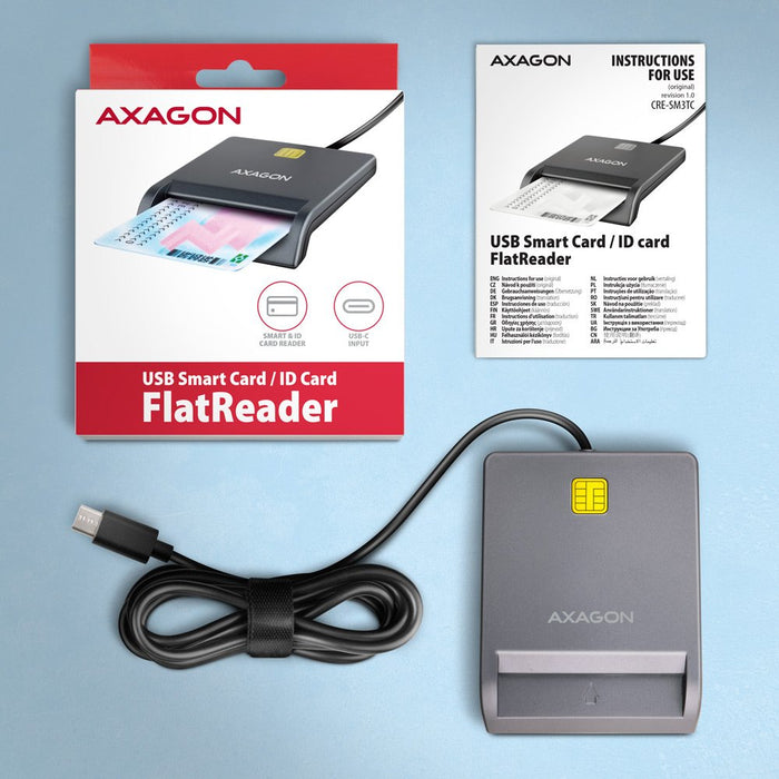 EAN 8595247908841 - Axagon CRE-SM3TC lector de tarjeta inteligente USB 2.0 Type-C Gris imagen 5