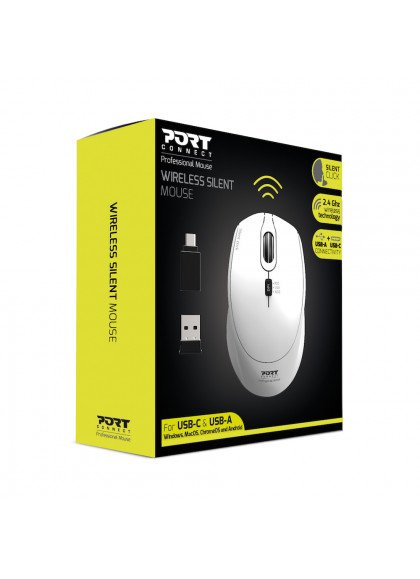 EAN 3567049007140 - Port Designs 900714 ratón Oficina Ambidextro RF Wireless + USB Type-C 1600 DPI imagen 3