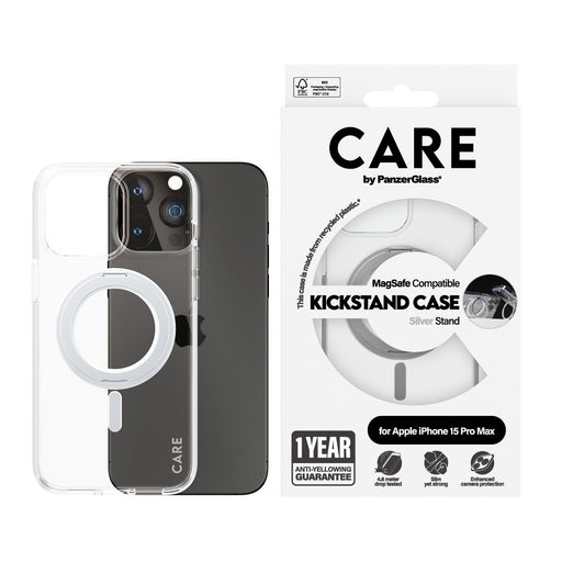 EAN 5715685005503 - PanzerGlass CARE™ by ® Case Transparent w. Silver Kickstand & MagSafe iPhone 15 Pro Max funda para teléfo imagen 2