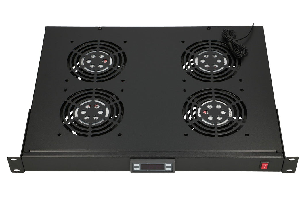 EAN 5903148914718 - Extralink 19\" RACK MOUNT FAN PANEL (4 FANS) WITH THERMOSTAT Panel del ventilador imagen 1