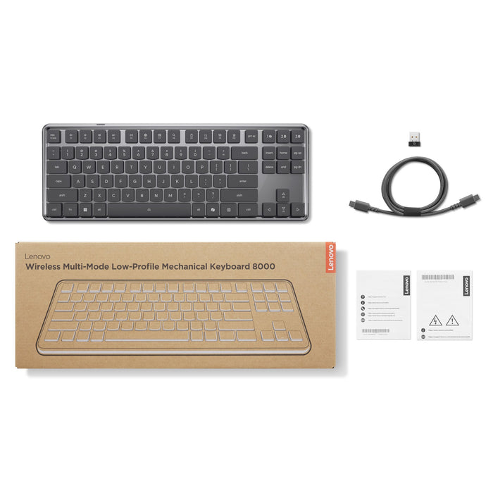 EAN 195892144199 - Lenovo 4Y41V37355 teclado Hogar / Oficina USB + RF Wireless + Bluetooth Alemán Gris imagen 10
