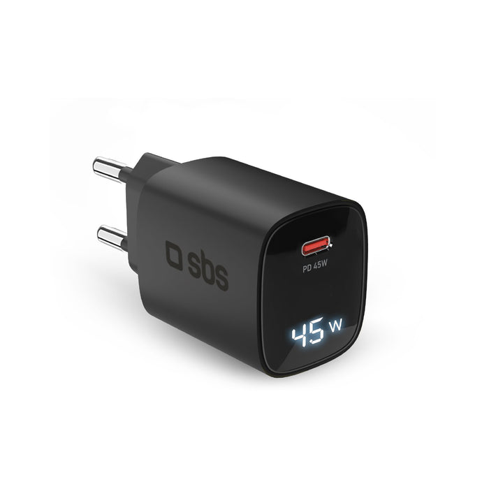 EAN 8018417481451 - SBS TETRGANLCD1C45K cargador de dispositivo móvil Universal Negro Corriente alterna Carga rápida Interior imagen 1