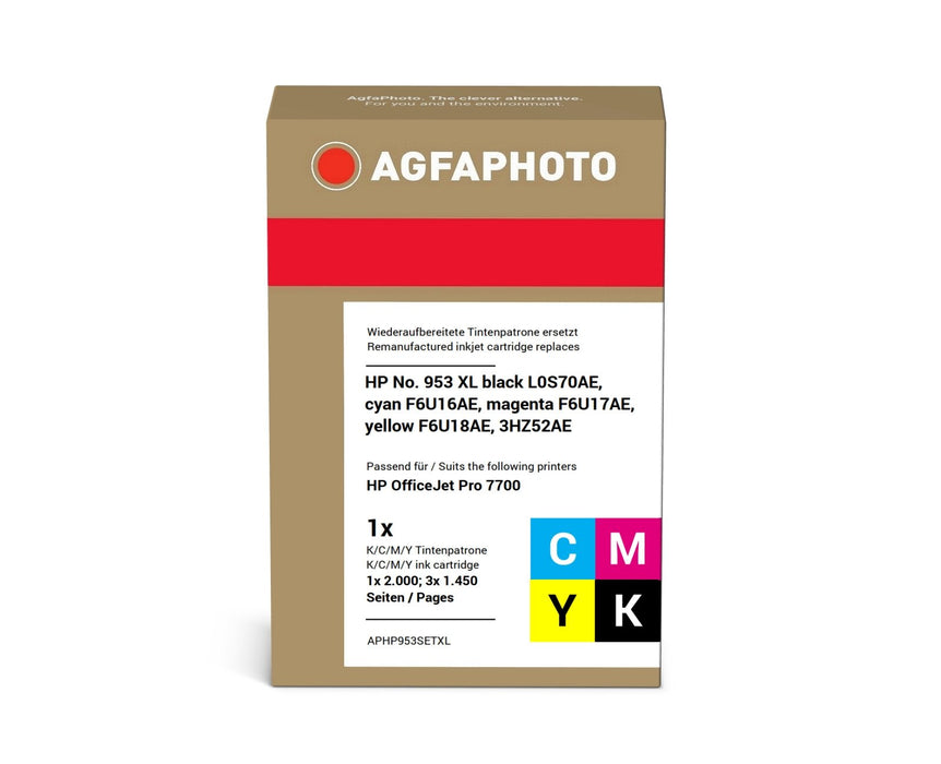 EAN 4250164853837 - AgfaPhoto APHP953SETXL cartucho de tinta 4 pieza(s) Compatible Alto rendimiento (XL) Negro, Cian, Magenta imagen 2
