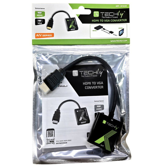 EAN 766623914635 - Techly IDATA HDMI-VGA2 adaptador de cable de vídeo VGA (D-Sub) Negro imagen 2