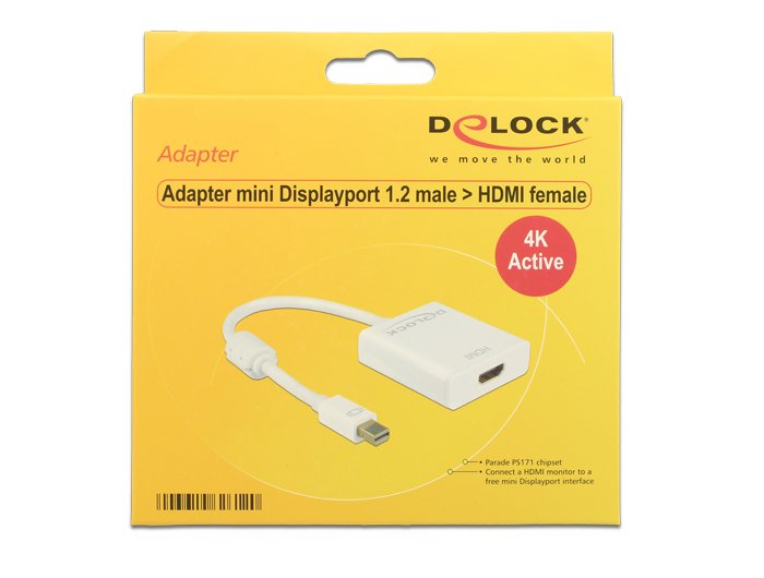 EAN 4043619626120 - DeLOCK 62612 adaptador de cable de vídeo 0,2 m Mini DisplayPort HDMI tipo A (Estándar) Blanco imagen 1
