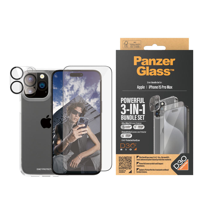 EAN 5711724211751 - PanzerGlass ® 3-in-1 Bundle iPhone 15 Pro Max Protector de pantalla Apple 1 pieza(s) imagen 2