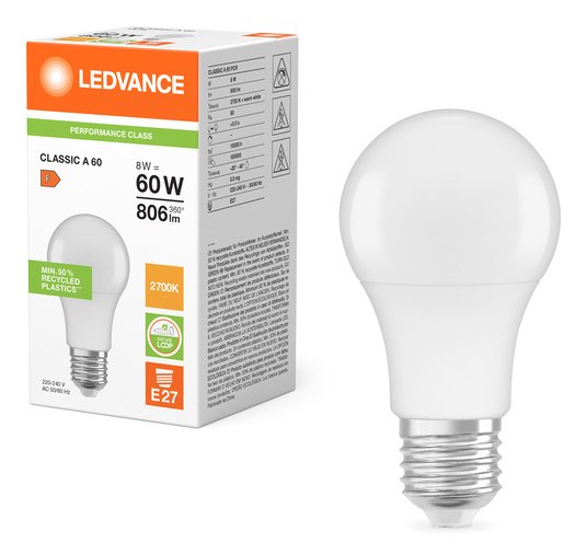 EAN 4099854049088 - Osram LED CLASSIC lámpara LED Blanco cálido 2700 K 8 W E27 F imagen 5