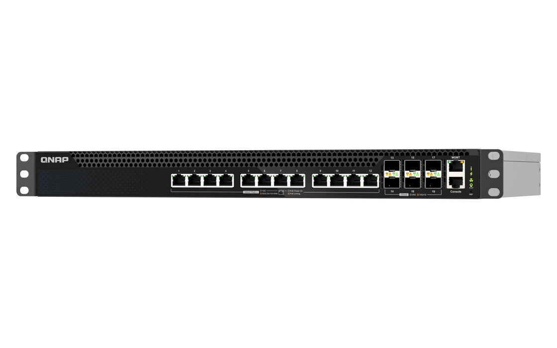EAN 4711103092965 - QNAP QSW-M5218P-6F12T switch Gestionado L3 10G Ethernet (100/1000/10000) Energía sobre Ethernet (PoE) 1U  imagen 4