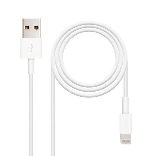 EAN 8433281006645 - Nanocable 10.10.0401 cable de conector Lightning 1 m Blanco imagen 1