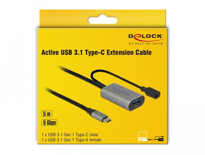 EAN 4043619853915 - DeLOCK 85391 cable USB USB 3.2 Gen 1 (3.1 Gen 1) 5 m USB A USB C Negro, Gris imagen 3