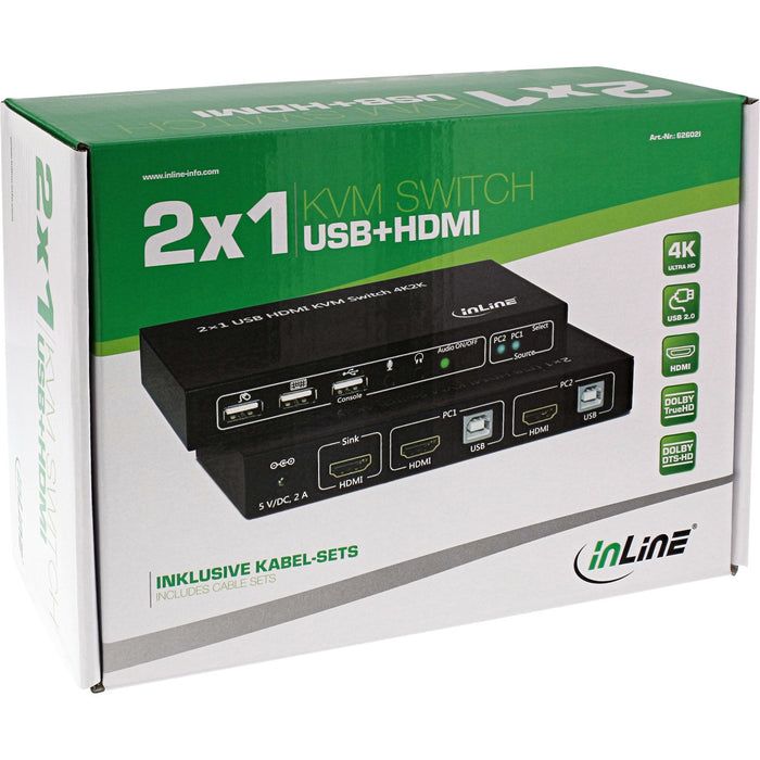 EAN 4043718258802 - InLine 62602I interruptor KVM Negro imagen 5