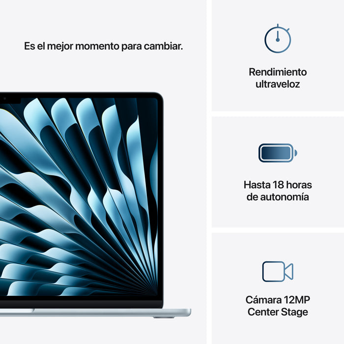 EAN 0195949893346 - Apple MacBook Air Apple M M4 Portátil 38,9 cm (15.3") 16 GB 256 GB SSD Wi-Fi 6E (802.11ax) macOS Sequoia  imagen 10