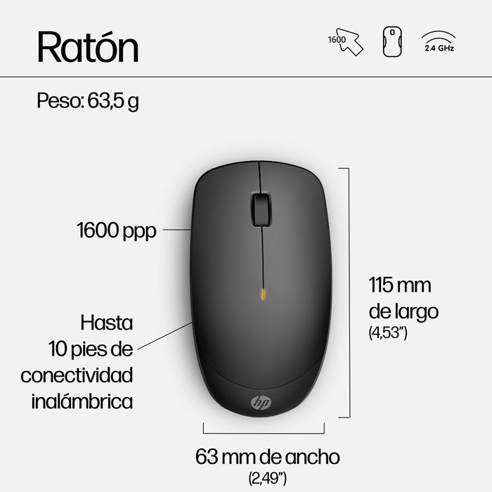 EAN 0195122118709 - HP 230 Wireless Mouse and Keyboard Combo teclado Ratón incluido Oficina RF inalámbrico Negro imagen 3