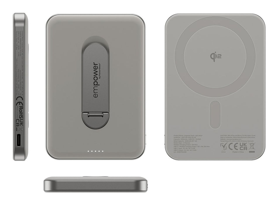 EAN 5715685028403 - PanzerGlass empower™ by ® empower™ Bank w. Spin Stand | 5000mAh | Titanium Cargador inalámbrico Titanio imagen 5