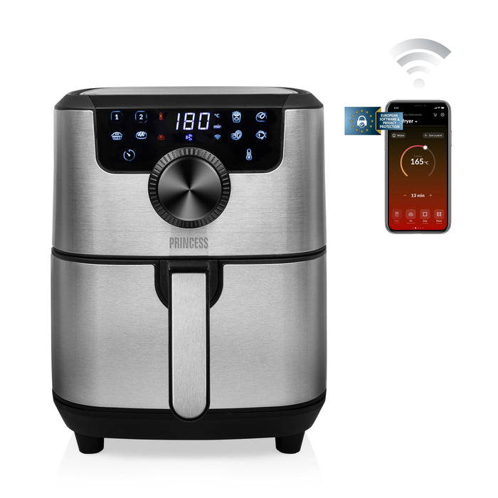 EAN 8713016091123 - Princess 182037 Sencillo 4,5 L Independiente 1500 W Freidora de aire caliente Plata imagen 3
