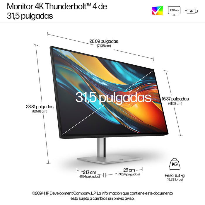 EAN 5715063476505 - HP Series 7 Pro 31.5 inch 4K Thunderbolt 4 Monitor - 732pk pantalla para PC 80 cm (31.5") 3840 x 2160 Pix imagen 3