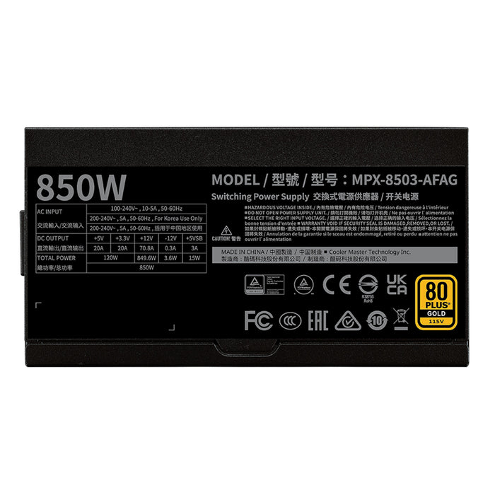 EAN 4719512150832 - Cooler Master GX II Gold 850 ATX 3.1 unidad de fuente de alimentación 850 W 24-pin ATX Negro imagen 6