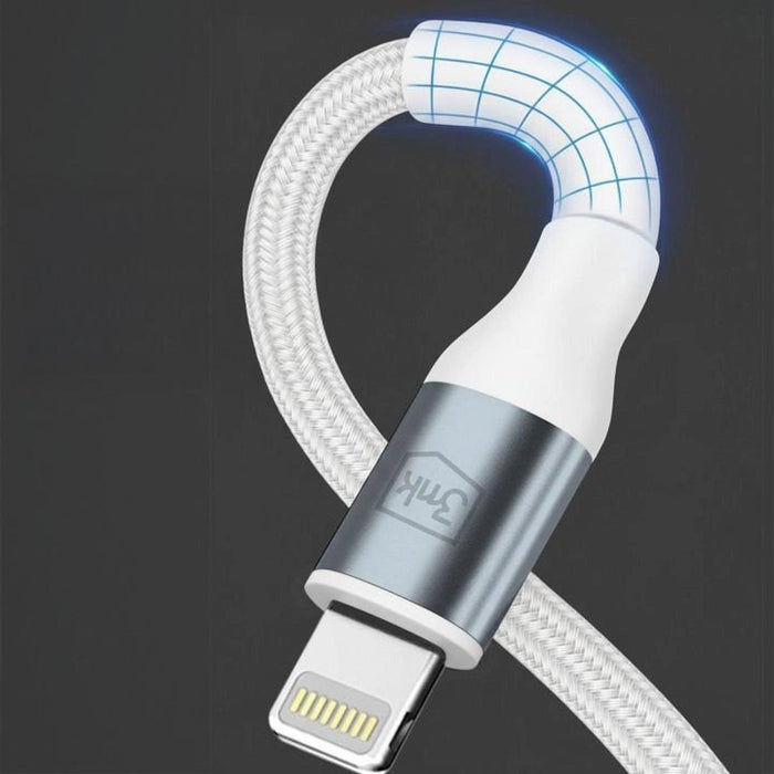 EAN 5903108680240 - 3MK 5903108680240 cable de conector Lightning 1 m Plata, Blanco imagen 4