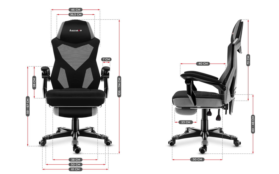 EAN 5907564629591 - Huzaro Combat 3.0 Butaca para jugar Asiento de malla Negro, Gris imagen 11