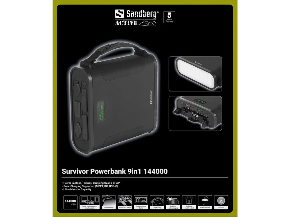 EAN 5705730421372 - Sandberg 421-37 batería externa Fosfato de hierro-litio (LiFePo4) 144000 mAh Negro imagen 6