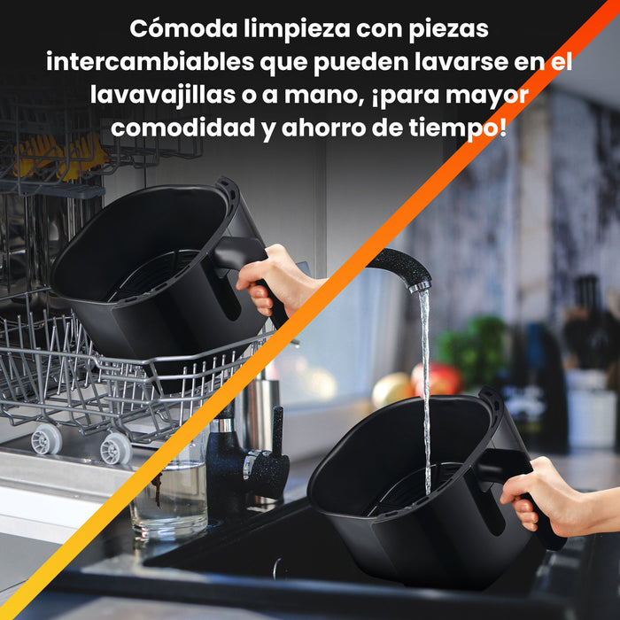 EAN 5906168638671 - Extralink HOME AIR FRYER 10L (6L+4L) EU SJ-1000 2500W freidora Doble Freidora de aire caliente Negro imagen 15