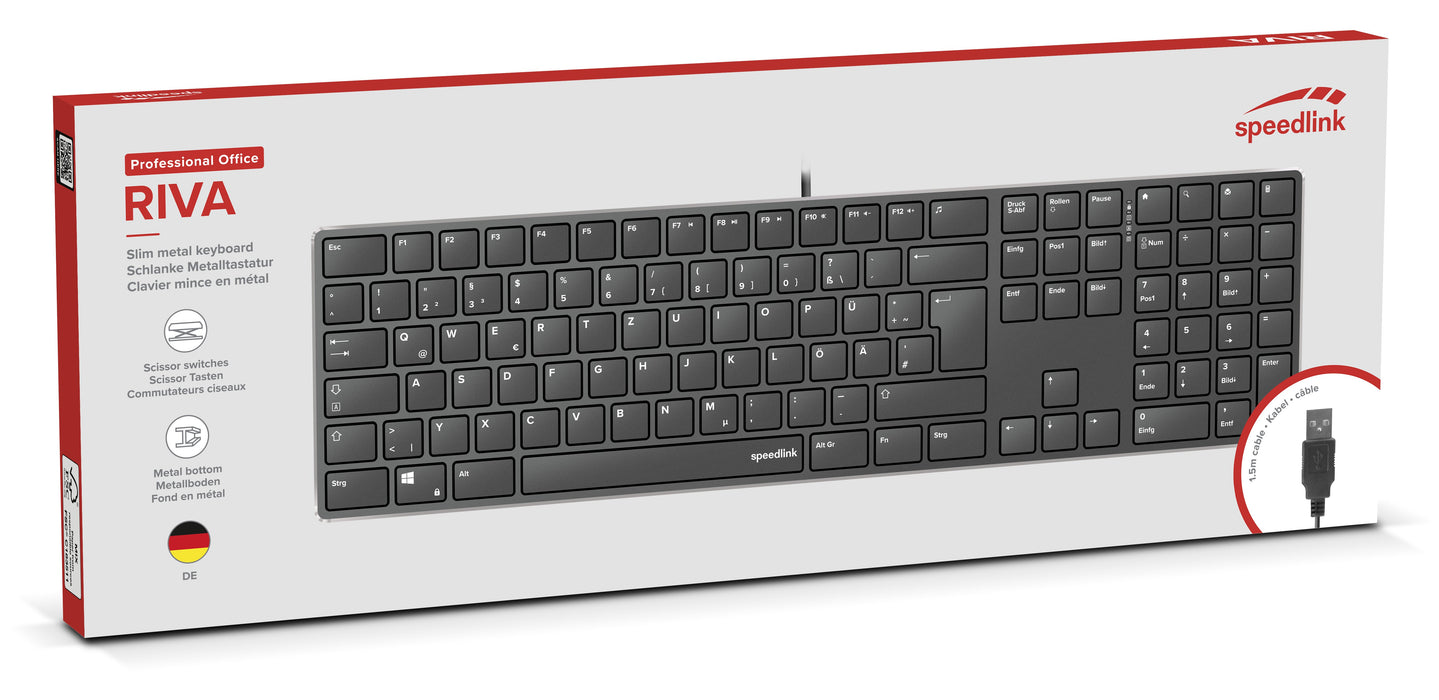 EAN 4027301550962 - SPEEDLINK SL-640010-BK teclado Oficina USB Alemán Negro imagen 5