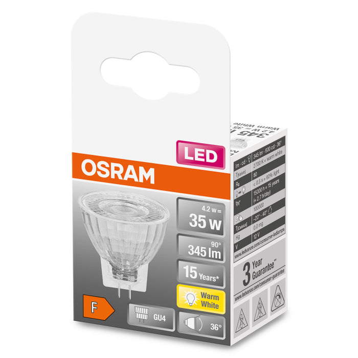 EAN 4058075433380 - Osram STAR lámpara LED Blanco cálido 2700 K 4 W GU4 F imagen 3