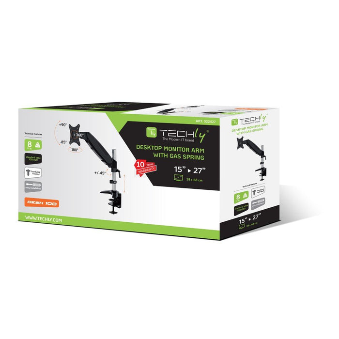 EAN 8054529022427 - Techly ICA-LCD 111-BK soporte para monitor 68,6 cm (27") Escritorio Negro imagen 2