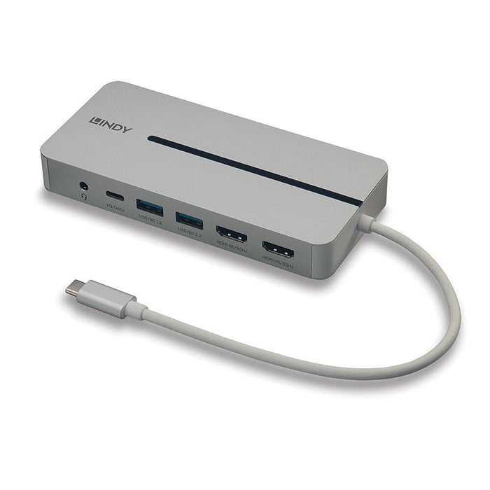 EAN 4002888433600 - Lindy 43360 base para portátil y replicador de puertos Alámbrico USB 3.2 Gen 1 (3.1 Gen 1) Type-C Plata,  imagen 1