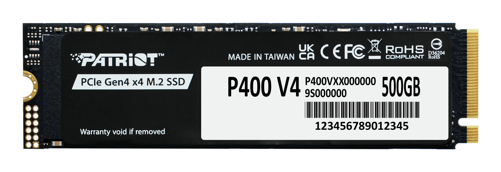 EAN 4711378421644 - Patriot Memory P400 V4 500 GB M.2 PCI Express 4.0 NVMe imagen 1