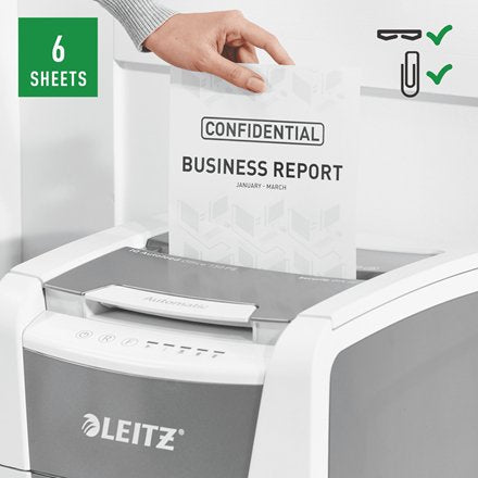 EAN 4002432124114 - Leitz 80140000 triturador de papel Microcorte 55 dB 22 cm Gris, Blanco imagen 8