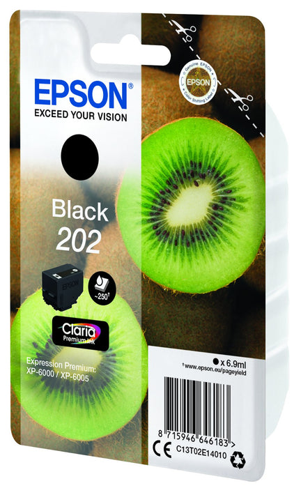 EAN 8715946646183 - Epson Kiwi 202 cartucho de tinta 1 pieza(s) Original Rendimiento estándar Negro imagen 1