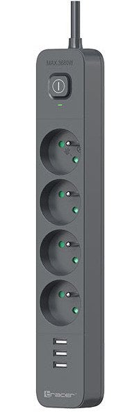 EAN 5907512868966 - Tracer TRALIS47027 base múltiple 1,5 m 4 salidas AC Interior Gris imagen 2