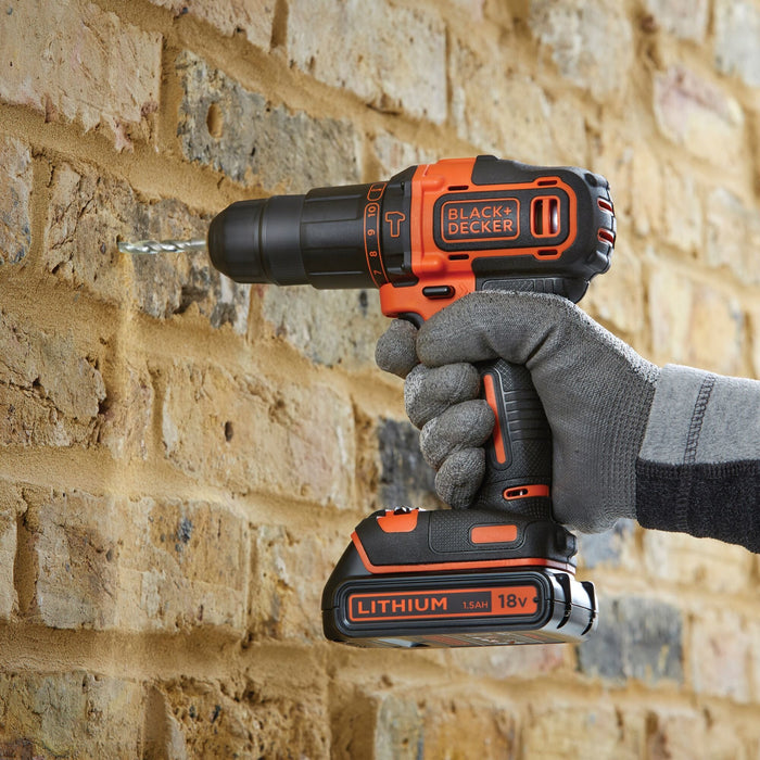 EAN 5035048641132 - Black & Decker BDCHD18K-QW taladro 1400 RPM Sin llave Negro, Naranja imagen 6