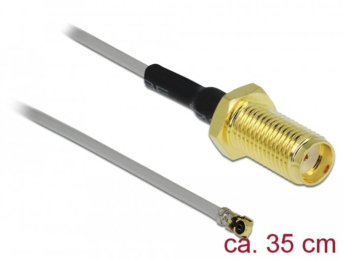 EAN 4043619904037 - DeLOCK 90403 cable coaxial 0,35 m SMA MHF Negro, Oro, Gris imagen 1