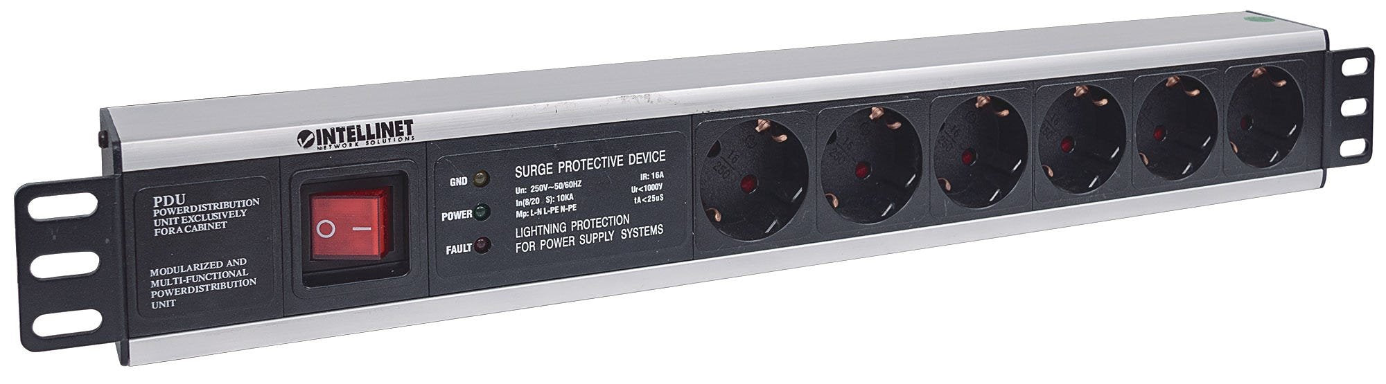 EAN 0766623713962 - Intellinet 713962 unidad de distribución de energía (PDU) 6 salidas AC 1.5U Negro imagen 2