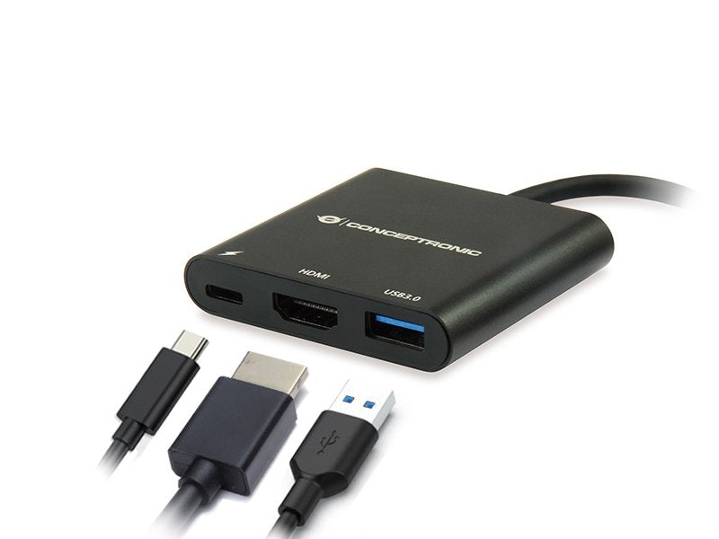 EAN 4015867209462 - Conceptronic DONN01B base para portátil y replicador de puertos USB 3.2 Gen 1 (3.1 Gen 1) Type-C Negro imagen 9