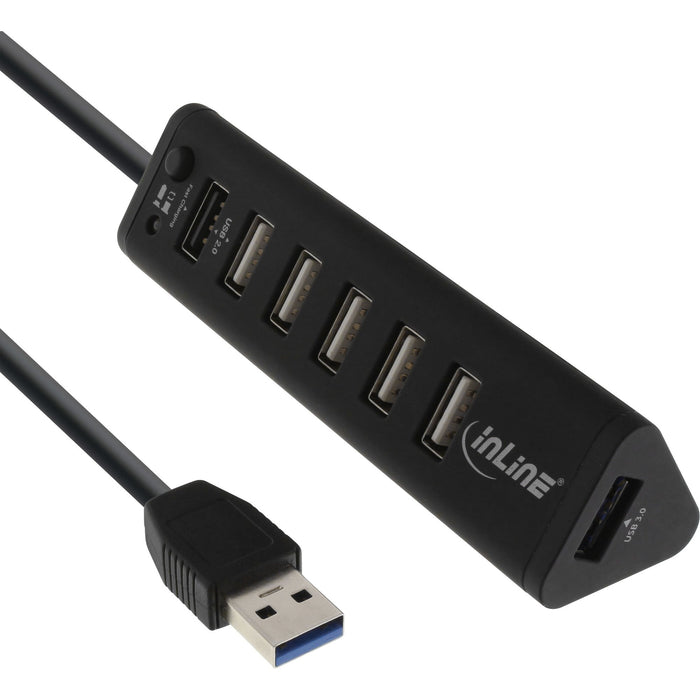 EAN 4043718232369 - InLine 66763 hub de interfaz USB 3.2 Gen 1 (3.1 Gen 1) Type-A 5000 Mbit/s Negro imagen 1