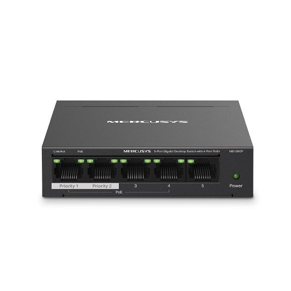 EAN 6957939001186 - Mercusys MS105GP switch Gigabit Ethernet (10/100/1000) Energía sobre Ethernet (PoE) Negro imagen 1
