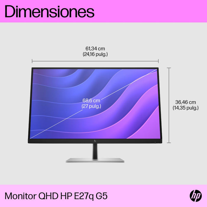 EAN 196786301315 - HP E27q G5 QHD Monitor pantalla para PC 68,6 cm (27") 2560 x 1440 Pixeles Quad HD LCD Negro, Plata imagen 6