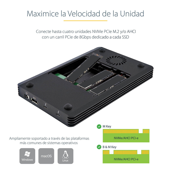 EAN 0065030886406 - StarTech.com M2E4BTB3 caja para disco duro externo Caja externa para unidad de estado sólido (SSD) Negro imagen 11