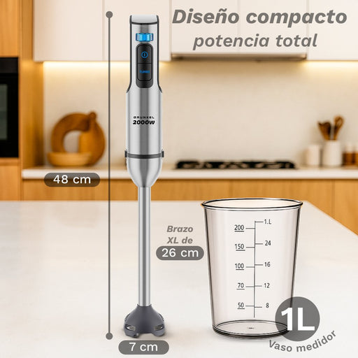 EAN 8426156018881 - Grunkel BM-2000SET batidora Batidora de mano 2000 W Acero inoxidable, Negro imagen 2