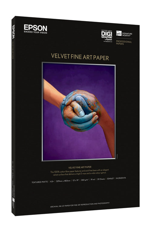 EAN 0010343841949 - Epson Velvet Fine Art Paper papel para impresora de inyección de tinta A3+ (330x483 mm) imagen 1