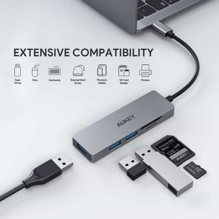 EAN 5902666662293 - AUKEY CB-C63 base para portátil y replicador de puertos Negro, Gris imagen 2