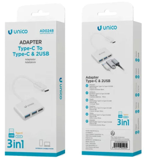 EAN 8435719602481 - UNICO AD0248 base para portátil y replicador de puertos Alámbrico USB 3.2 Gen 1 (3.1 Gen 1) Type-C Blanco imagen 2