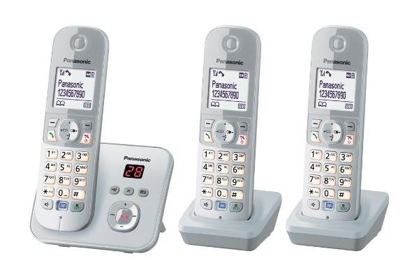 EAN 5025232731817 - Panasonic KX-TG6823 Teléfono DECT Identificador de llamadas Plata, Blanco imagen 1