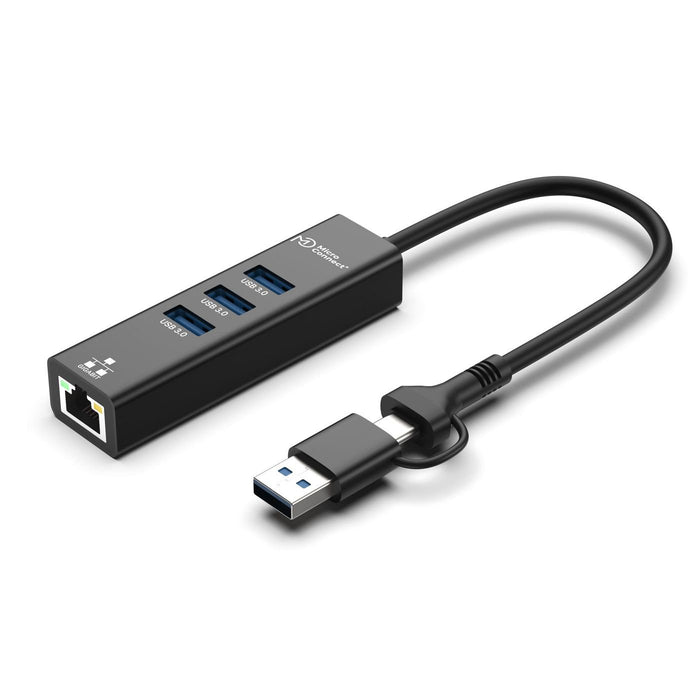 EAN 5715063227497 - Microconnect USBHUB-RJ45-2IN1 hub de interfaz USB 3.2 Gen 1 (3.1 Gen 1) Type-A 5000 Mbit/s Negro imagen 1